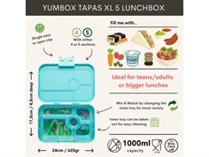 Yumbox Tapas bento madkasse blå/jungle med 5 rum